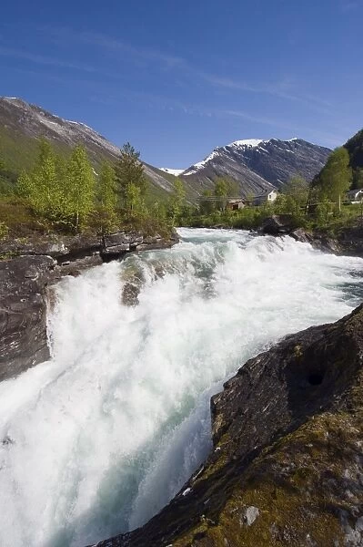 Holsbrua waterfall, Western Norway, Norway, Scandinavia, Europe
