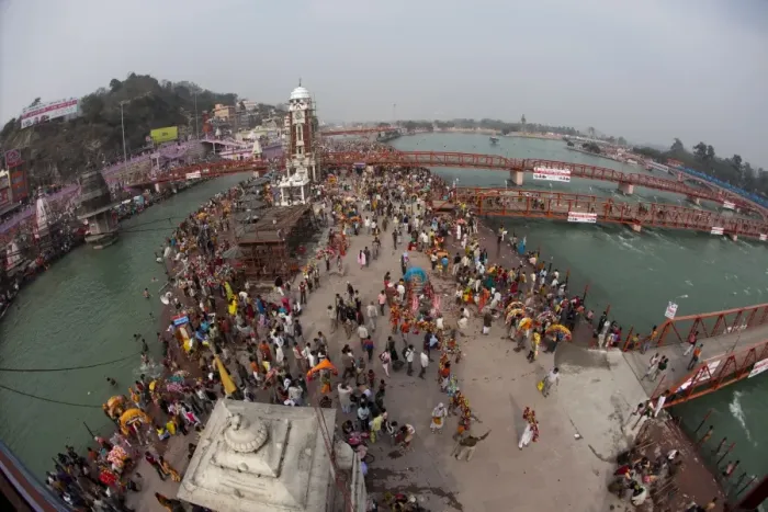 Framed Print : Holy ghat of Har Ki Pauri in Haridwar during Kumbh Mela in 2010, Hardiwar Framed Print : Holy ghat of Har Ki Pauri in Haridwar during Kumbh Mela in 2010, Hardiwar