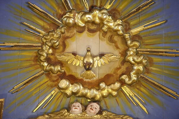 Holy Ghost in Saint-Nicolas de Veroce church, Haute Savoie, France, Europe