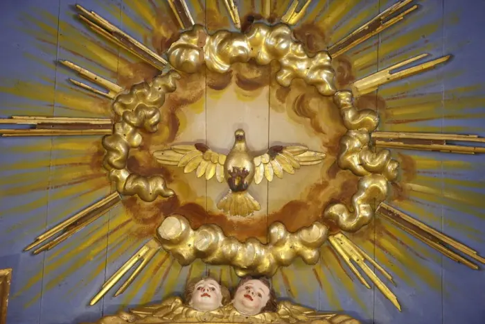 Framed Print : Holy Ghost in Saint-Nicolas de Veroce church, Haute Savoie, France, Europe Framed Print : Holy Ghost in Saint-Nicolas de Veroce church, Haute Savoie, France, Europe
