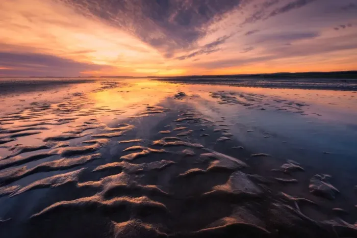 Framed Print : Holy Island Causeway at sunrise, Lindisfarne, Northumberland, England, United Kingdom Framed Print : Holy Island Causeway at sunrise, Lindisfarne, Northumberland, England, United Kingdom