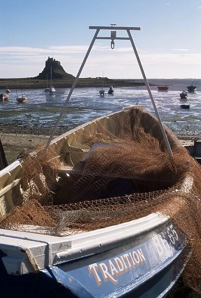 Holy Island with Lindisfarne Castle in the distance, Northumbria, England