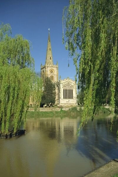 Holy Trinity church from the River Avon, Stratford-upon-Avon, Warwickshire