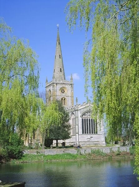 Holy Trinity church from the River Avon, Stratford-upon-Avon, Warwickshire