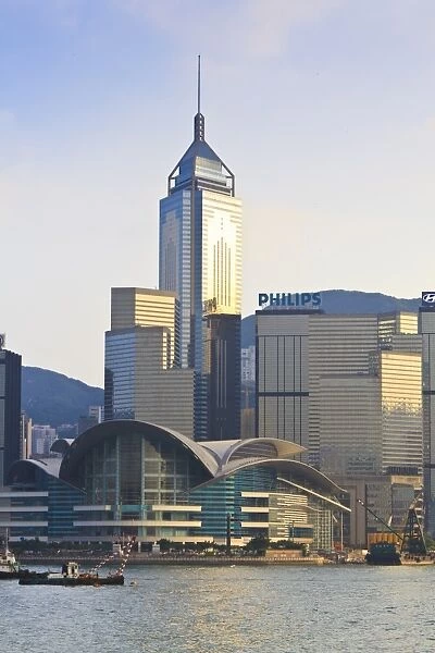 Hong Kong Convention Centre and skyline, Hong Kong Island, Hong Kong, China, Asia