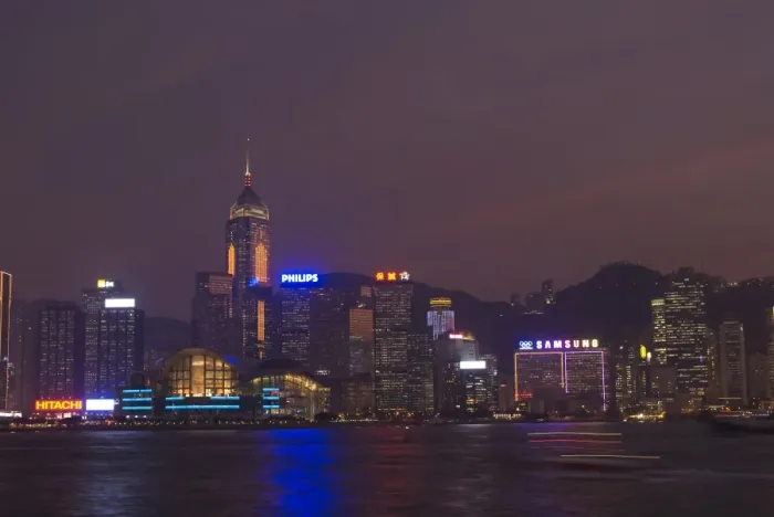 Framed Print : Hong Kong Island skyline at dusk, Hong Kong, China, Asia Framed Print : Hong Kong Island skyline at dusk, Hong Kong, China, Asia