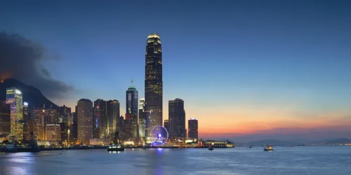 Framed Print : Hong Kong Island skyline at dusk, Hong Kong, China, Asia Framed Print : Hong Kong Island skyline at dusk, Hong Kong, China, Asia