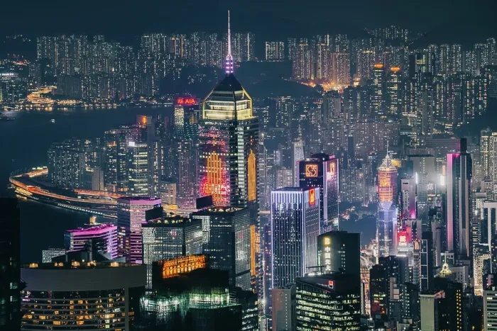 Framed Print : Hong Kong Skyline, with Central Plaza building, taken at night from the Peak, Hong Kong, China Framed Print : Hong Kong Skyline, with Central Plaza building, taken at night from the Peak, Hong Kong, China