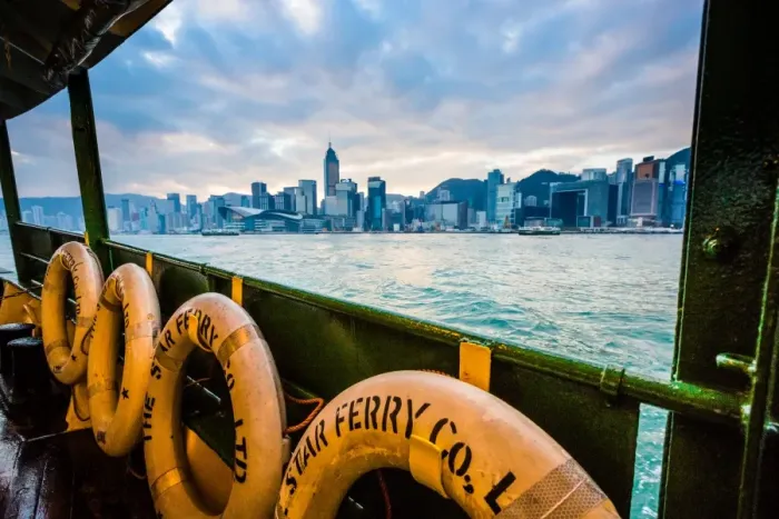 Framed Print : Hong Kong skyline with Star Ferry, Hong Kong, China, Asia Framed Print : Hong Kong skyline with Star Ferry, Hong Kong, China, Asia