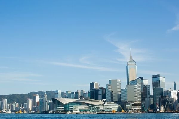 Hong Kong skyline taken from Kowloon, Hong Kong, China, Asia