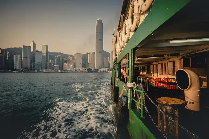 Framed Print : The Hong Kong Skyline taken from the Star Ferry, Hong Kong, China Framed Print : The Hong Kong Skyline taken from the Star Ferry, Hong Kong, China