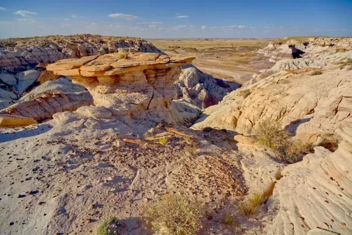 Framed Print : A hoodoo shaped like a table top, on a cliff along the Blue Mesa in Petrified Forest Framed Print : A hoodoo shaped like a table top, on a cliff along the Blue Mesa in Petrified Forest