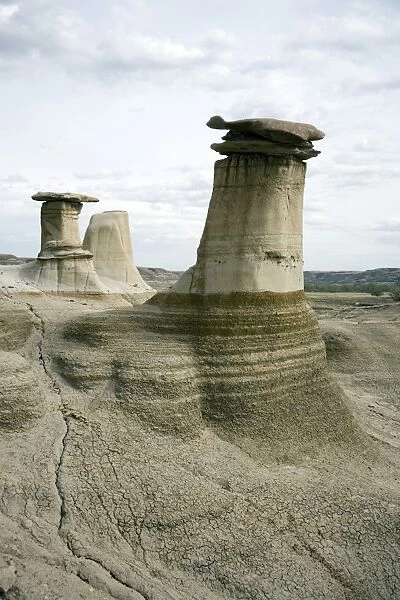 Hoodoos, limestone features, Badlands, Drumheller area, Alberta, Canada, North America
