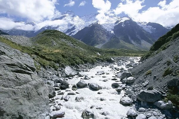 The Hooker River flowing from the Hooker Glacier