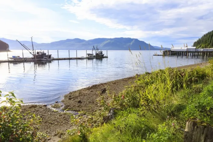 Framed Print : Hoonah, shoreline and dock, Tlingit Community, summer, Icy Strait Point, Chichagof Island Framed Print : Hoonah, shoreline and dock, Tlingit Community, summer, Icy Strait Point, Chichagof Island