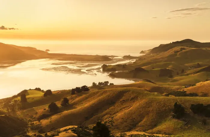 Framed Print : Hoopers Inlet at sunrise, Otago Peninsula, Dunedin, Otago, South Island, New Zealand Framed Print : Hoopers Inlet at sunrise, Otago Peninsula, Dunedin, Otago, South Island, New Zealand
