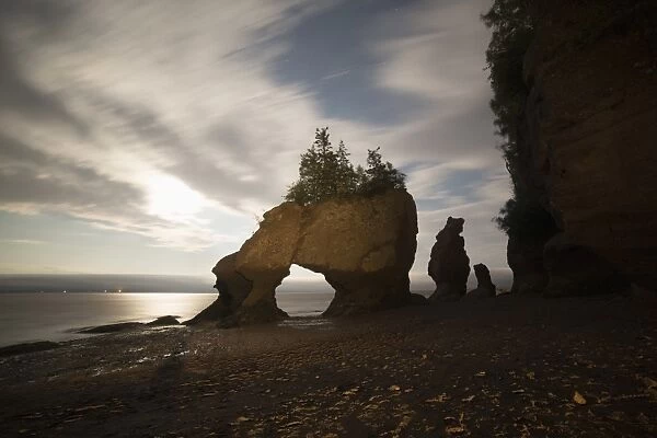 Hopewell Rocks, the flowerpot rocks, on the Bay of Fundy, scene of the worlds highest tides
