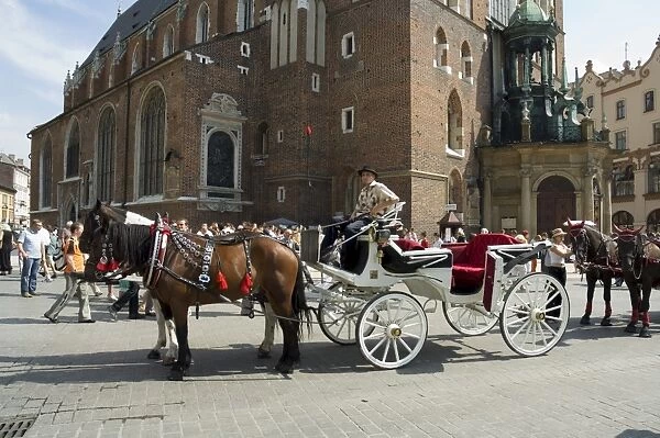 Horse and carriage in Main Market Square (Rynek Glowny)