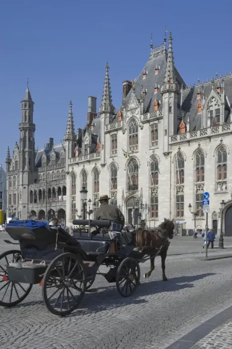 Framed Print : A horse drawn carraige drives past the Provincial Court Building in the Market Square, Brugge, UNESCO World Heritage Site, Belgium, Europe Framed Print : A horse drawn carraige drives past the Provincial Court Building in the Market Square, Brugge, UNESCO World Heritage Site, Belgium, Europe