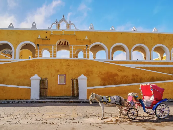 Framed Print : Horse-drawn carriage in front of the Convent of San Antonio de Padua, Izamal, Yucatan State, Mexico Framed Print : Horse-drawn carriage in front of the Convent of San Antonio de Padua, Izamal, Yucatan State, Mexico