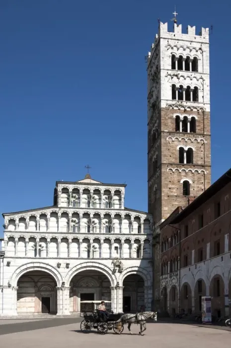 Framed Print : Horse drawn carriage crossing the Piazza San Martino, Lucca, Tuscany, Italy, Europe Framed Print : Horse drawn carriage crossing the Piazza San Martino, Lucca, Tuscany, Italy, Europe