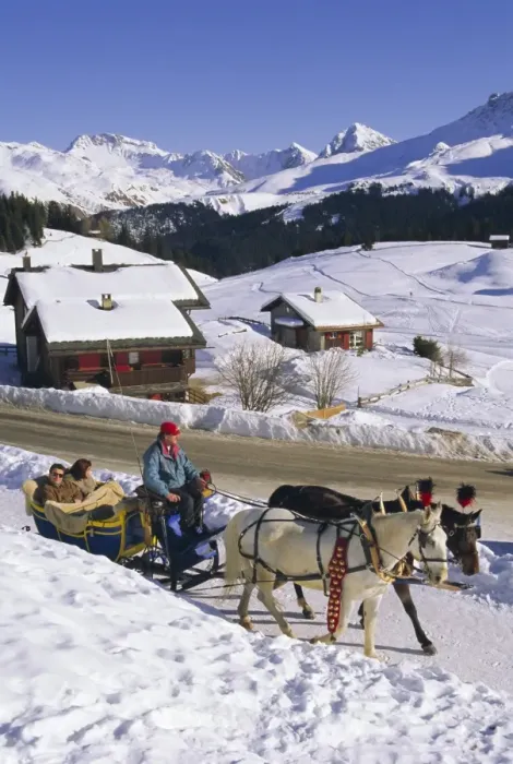 Framed Print : Horse drawn sleigh at ski resort Framed Print : Horse drawn sleigh at ski resort