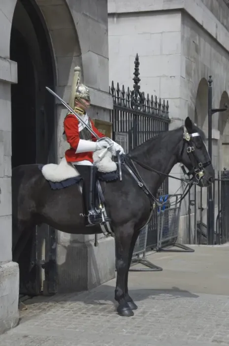 Framed Print : A Horse Guard in Whitehall, London, England, United Kingdom, Europe