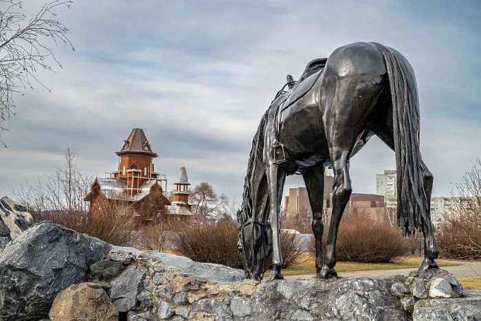 Framed Print : Horse monument in Krasnoyarsk, Siberia, Russia Framed Print : Horse monument in Krasnoyarsk, Siberia, Russia