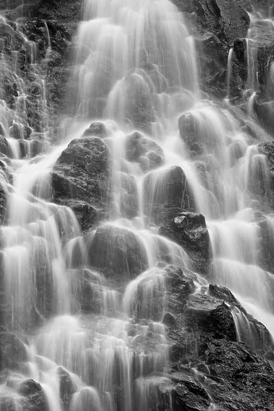 Detail of Horsetail Falls, near Valdez, Alaska, United States of America, North America