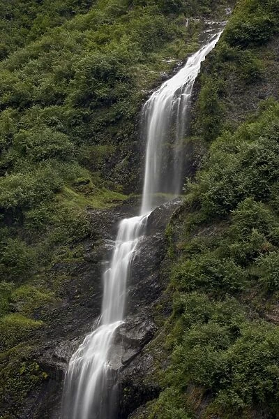 Horsetail Falls, Valdez, Alaska, United States of America, North America