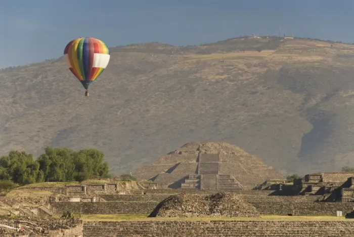 Framed Print : Hot air balloon with Pyramid of the Moon in the background, Archaeological Zone of Teotihuacan Framed Print : Hot air balloon with Pyramid of the Moon in the background, Archaeological Zone of Teotihuacan