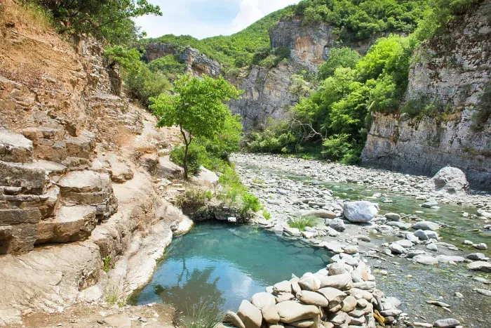 Framed Print : Hot Springs at the Langarice Canyon, Vjosa (Vjose) River, Albania, Europe Framed Print : Hot Springs at the Langarice Canyon, Vjosa (Vjose) River, Albania, Europe