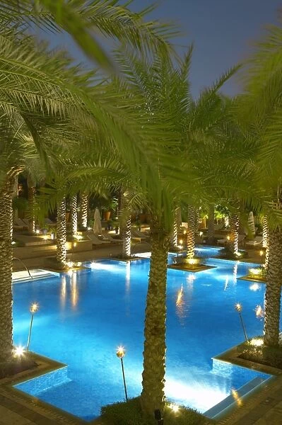 Hotel pool in Dubai, United Arab Emirates, Middle East