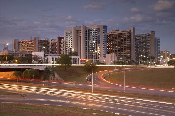 Hotel Sector, dusk, Brasilia, Federal District, Brazil, South America
