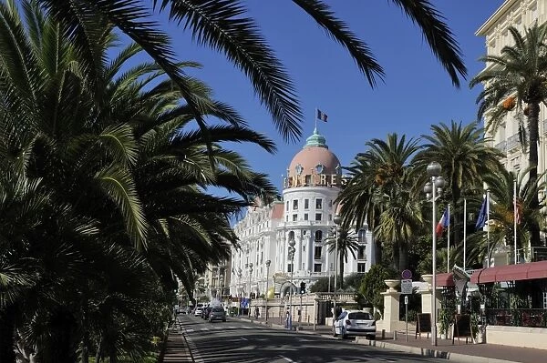 Hotels lining Promenade des Anglais, Nice, Alpes Maritimes, Provence, Cote d Azur