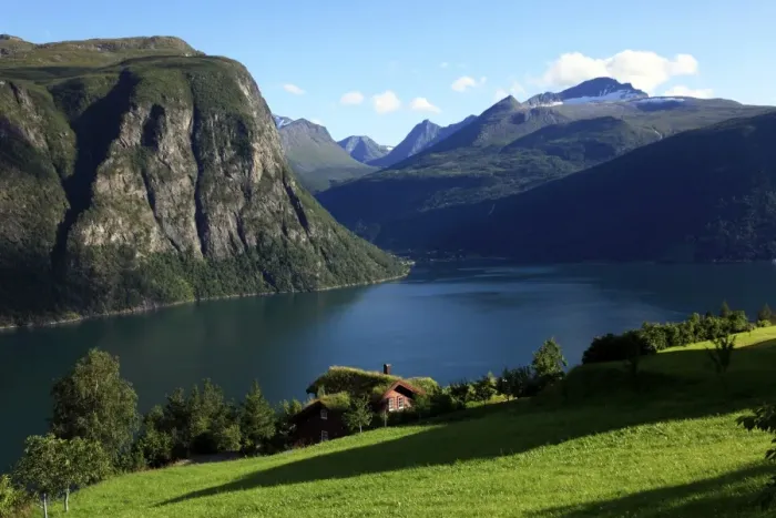 Framed Print : A house above the fjord at Valldal, Norway, Scandinavia, Europe Framed Print : A house above the fjord at Valldal, Norway, Scandinavia, Europe