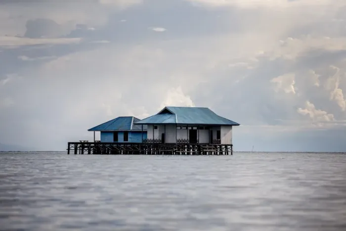 Framed Print : A house over the ocean, Togian Islands, Sulawesi, Indonesia, Southeast Asia, Asia Framed Print : A house over the ocean, Togian Islands, Sulawesi, Indonesia, Southeast Asia, Asia