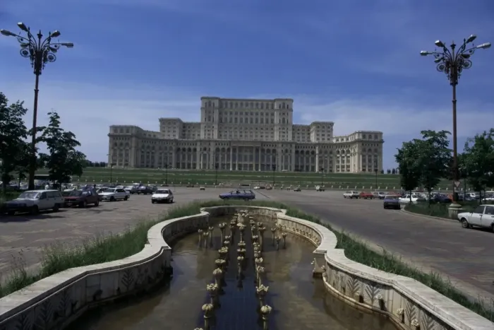 Framed Print : House of the People and Boulevard Unirii, Bucharest, Romania, Europe