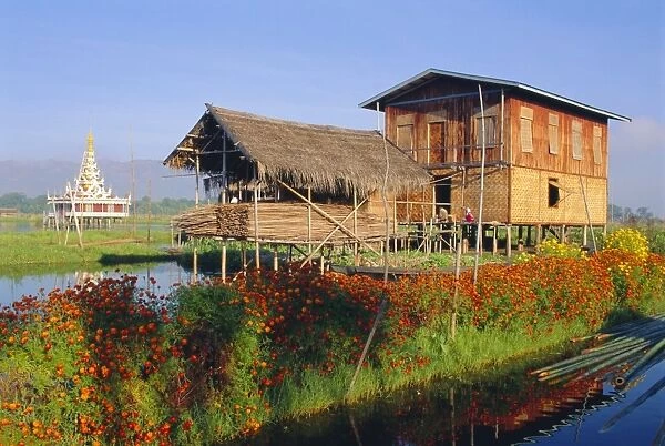 House on stilts, Inle Lake, Myanmar, Asia