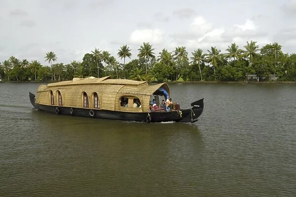Houseboat in the Backwaters of Alleppey, Kerala, India, Asia