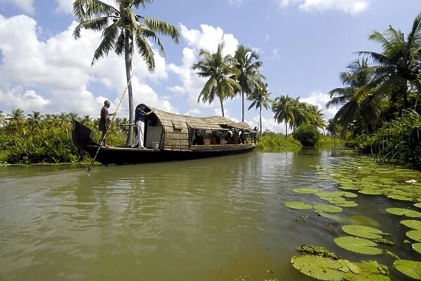 Houseboat in Murinjapuzha, near Vaikom, Kerala, India
