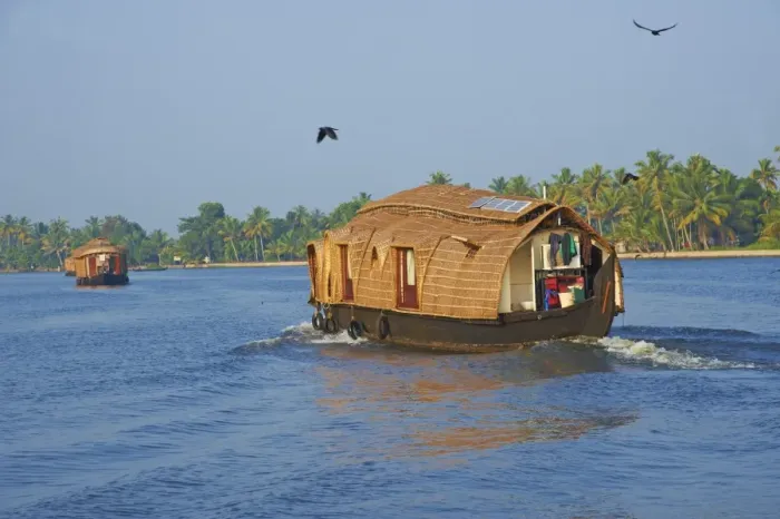Framed Print : Houseboat for tourists on the backwaters, Allepey, Kerala, India, Asia Framed Print : Houseboat for tourists on the backwaters, Allepey, Kerala, India, Asia