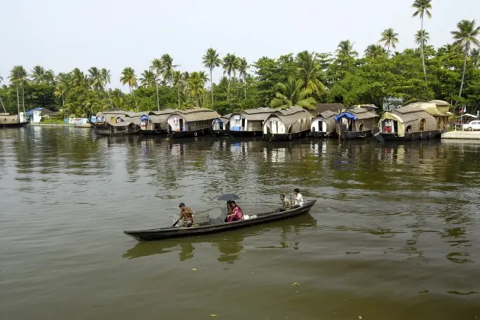 Framed Print : Houseboats moored in the backwaters of Alleppey, Kerala, India Framed Print : Houseboats moored in the backwaters of Alleppey, Kerala, India