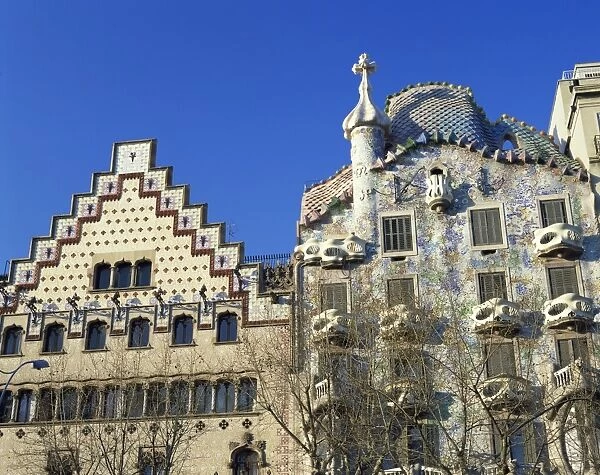 Houses by two architects, Casa Batllo by Gaudi and Casa Amatller by Cadafalch