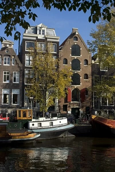 Houses along the canal, Amsterdam, Netherlands, Europe