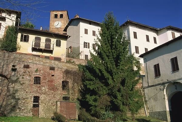 Houses and clocktower in the medieval quarter of the