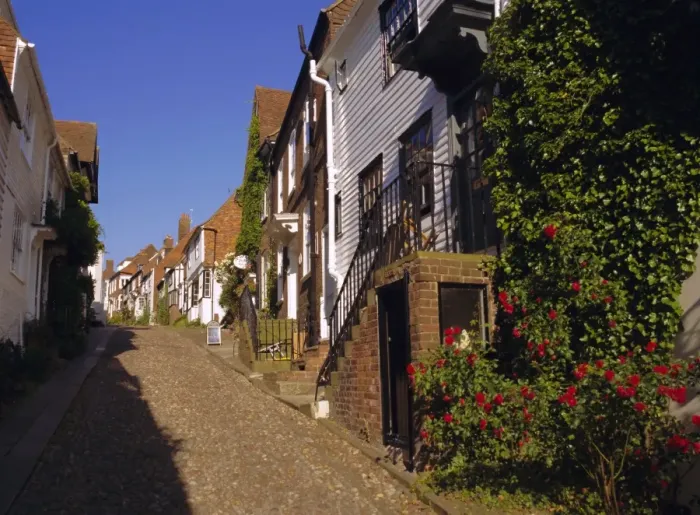 Framed Print : Houses on a cobbled street, Rye, Sussex, England, UK, Europe Framed Print : Houses on a cobbled street, Rye, Sussex, England, UK, Europe