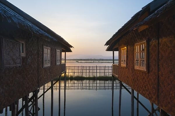 Houses and entire villages built on stilts on Inle Lake, Myanmar (Burma), Asia