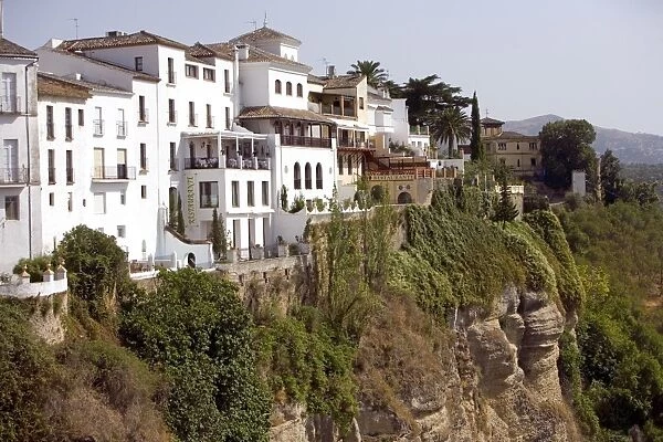 Houses on the gorge, Ronda, one of the white villages, Malaga province