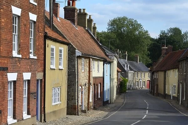 Houses on Knight Street, Little Walsingham, Norfolk, England, United Kingdom, Europe
